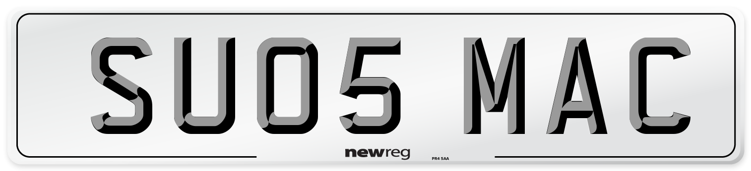 SU05 MAC Number Plate from New Reg